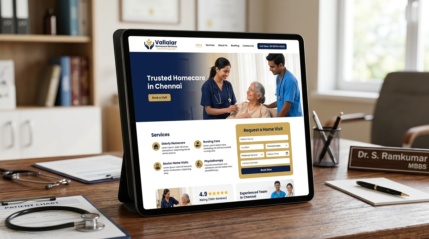 Vallalar Homecare Services Chennai healthcare web application